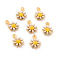 thumbnail image 2 of 100 pc Brass Enamel Charms Golden Plated Cadmium Free & Lead Free Sunflower Mixed Color 10x7x2mm Hole: 1.2mm, 2 of 4