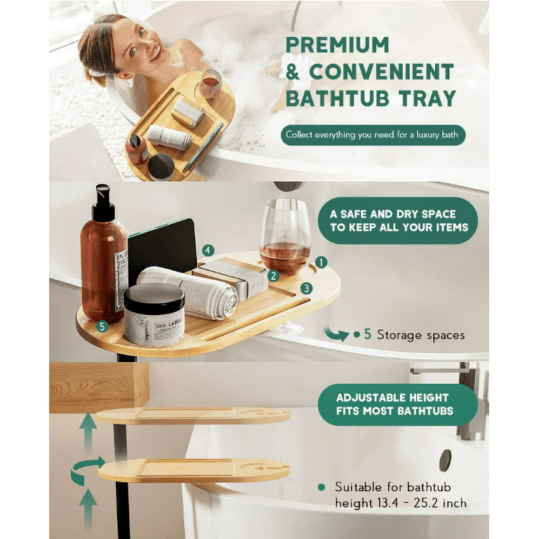 Acrylic Bathtub Tray Black Tub Rack - Bath Tub Shelf for Bathroom