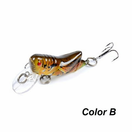 Painting Artificial Swim Plastic Hard Crank Grasshopper Crankbait Bionic Bait Insects Fishing Lure COLOR B
