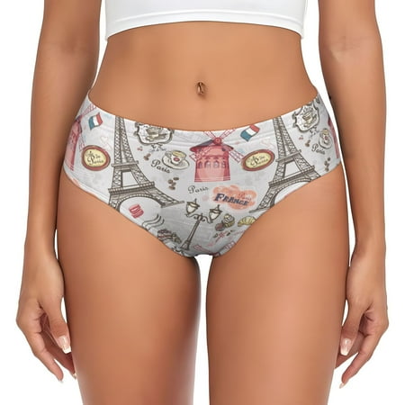Womens Underwear - Eiffel Tower coffee No Show Seamless Underwear for Women  Soft Comfort Stretch Women s Panties  Hipster Ladies Panties Bikini Underwear Briefs