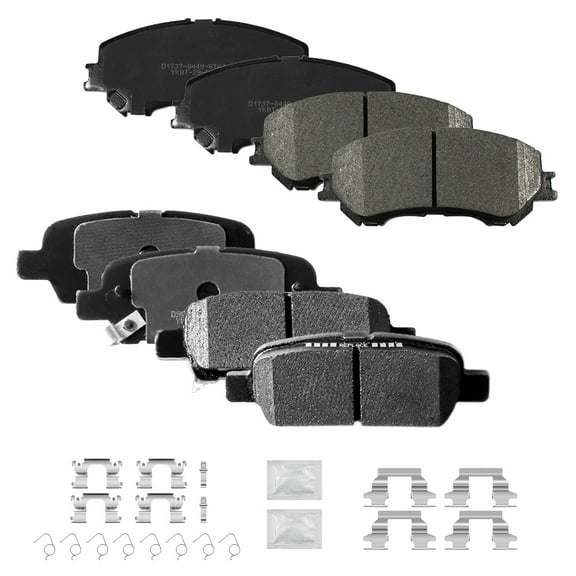 ACB ZONE Front & Rear Disc Ceramic Brake Pads Set w/Hardware Fit for 2014 2015 2016 2017 2018 2019 Nissan Rogue 2017-2019 Nissan Rogue Sport