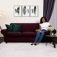 thumbnail image 2 of CHUN YI Sofa Cover with Separate Cushion Slipcover Stretch Checks (XL Sofa, Magenta), 2 of 7