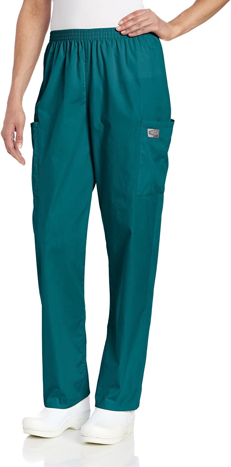 Scrub Zone Women's Durable 2Pocket Elastic Waist Classic Fit Cargo