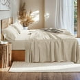thumbnail image 5 of AiAngu Natural Linen Cotton Bed Sheets Set, Deep Pocket - Breathable - Durable - 4 Pieces (Linen, Queen), 5 of 6