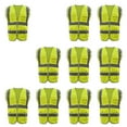 thumbnail image 1 of GOGO 10 Packs 9 Pockets High Visibility Zipper Front Safety Vest With Reflective Strips-Yellow-L, 1 of 7
