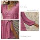 thumbnail image 5 of Vestido de manga larga,Vestido largo para mujer Vestido con abertura lateral en V Vestido largo floral Diseño revolucionario, 5 of 6