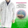 thumbnail image 4 of White Disposable Lab Coats, Hook and Loop with Elastic Wrists, 50 Count, XL, 4 of 8