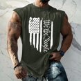 thumbnail image 2 of Men's Independence Day Printed Tank Top - Slim Fit, Sleeveless Summer Vest - Quick-Dry Fabric for Patriotic Events, Gym Sessions, or Beach Outings,Army Green L, 2 of 5