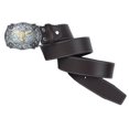 thumbnail image 3 of 1 cinturón de cuero para hombre, cinturón vaquero con hebilla de estampado de vaca, regalo de joyería de cumpleaños Café A, 3 of 5