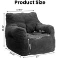 thumbnail image 4 of LinkRomat Bean Bag Chair, Bean Bag Sofa with Tufted Soft Stuffed Filling, Fluffy and Lazy Sofa with Premium Memory Foam Filler for Living Room, Bedroom, Dorm,Black, 4 of 8
