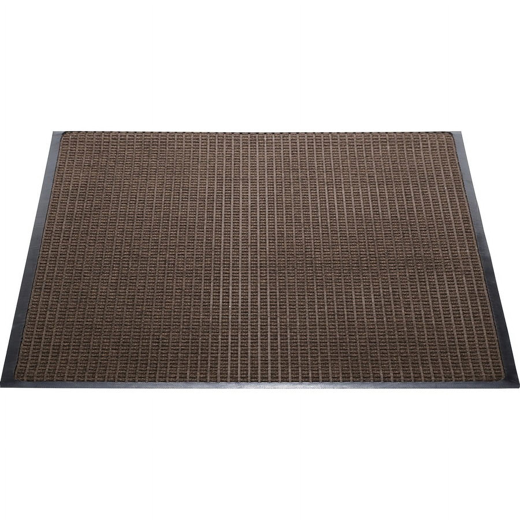 Genuine Joe Waterguard Wiper Scraper Floor Mats - Carpeted Floor, Indoor, Outdoor - 72" Length X 48" Width - Polypropylene - Brown