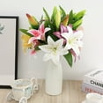 thumbnail image 2 of 1Pc Artificial Flower Decorative Home Decoration Gift Short Branch Fake Lily Bouquet Simulation Flower for Living Room, 2 of 8