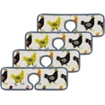 thumbnail image 3 of 3 Pcs SKYSONIC Faucet Absorbent Mat Cute Hens Washable Counter Drying Pads Behind Faucet for Kitchen Bathroom, 3 of 7