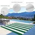 thumbnail image 6 of Outdoor Rug 3x5 ft Green White Striped Waterproof Outdoor Patio Rug Mat Non Slip Outside Area Rugs Carpet for RV,Camping,Porch,Deck,Pool,Balconybackyard,Minimalist Christmas, 6 of 9