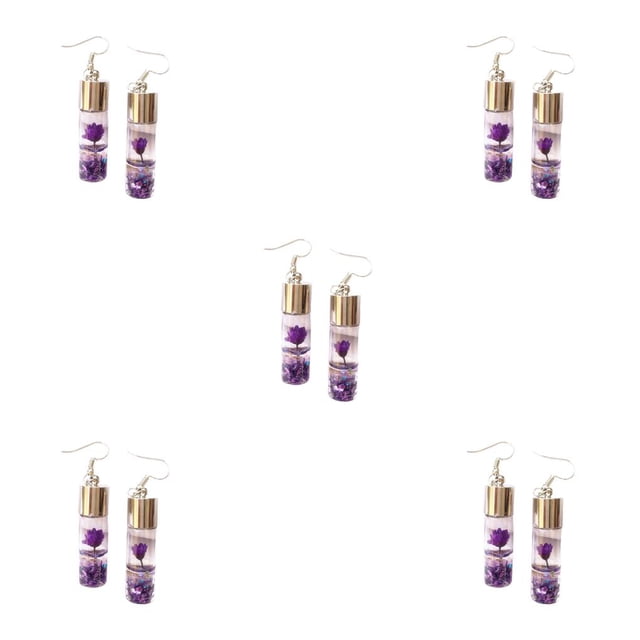 Pendientes de gota Sonducket colgante de botellas de cristal color morado