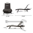 thumbnail image 2 of PE Rattan Foldable Backrest Chaise Lounge Set of 2, Outdoor Pool Folding Recliners, Adjustable Patio Chairs Wicker Lounge Chairs for Outside Beach Poolside Sunbathing, 2 of 11