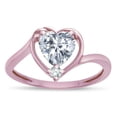 thumbnail image 3 of Star K � Heart Genuine White Topaz Bypass Love Knot Promise Ring, 3 of 9