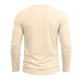 thumbnail image 6 of SUYIDA Men's Solid Color Button Top, Long Sleeve Casual Tee, Everyday Wear Comfortable Shirt, 6 of 6