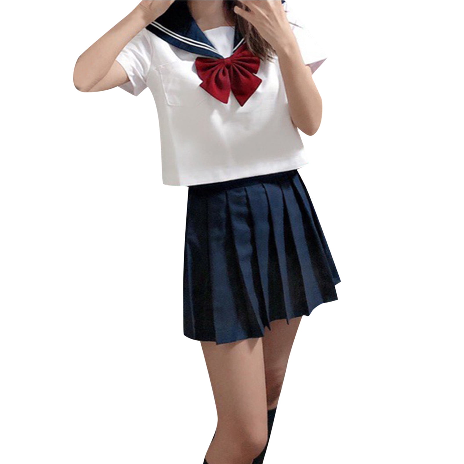 Big Kid Girl Clothing Clothes Crop Girl Outfit Girl High School Skirt Outfits Sailor s Suit Japanese Student Suit Girls Clothes Black Small