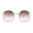thumbnail image 2 of Womens Oversized Mod Butterfly Designer Fashion Plastic Sunglasses White - Brown Pink, 2 of 4