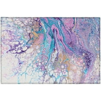 Karina Purple Contemporary Artistic Color Splash 1'8" x 2'6" Non-Skid Accent Rug