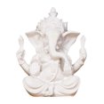 thumbnail image 1 of Escultura blanca de resina de Ganesha, estilo arenisca, 7,5 cm, 1 of 3