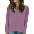thumbnail image 1 of Timegard Tops for Women V Neck Long Sleeve Sweaters Pullover Solid Color Fall Casual Loose Comfy Tops, 1 of 6