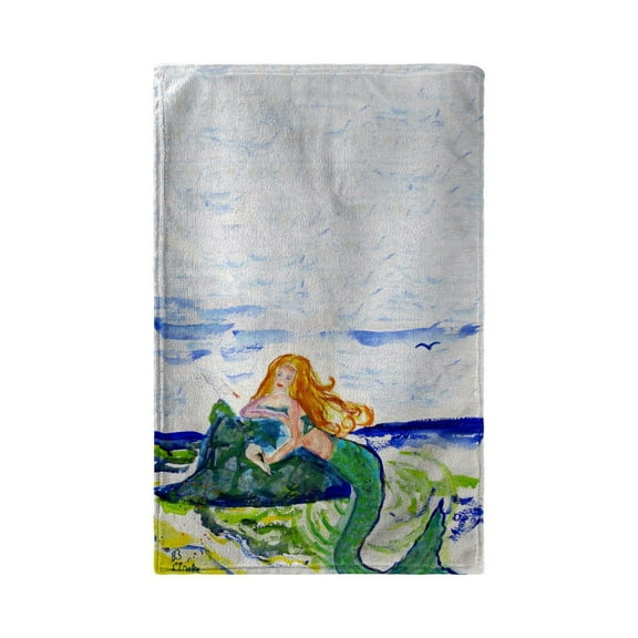 Betsy Drake Interiors Mermaid on Rock Beach Towel