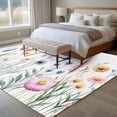 thumbnail image 4 of Pastoral Flowers Large Area Rugs 8x10 ft Retro Wildflowers Plants Washable Rug Non Slip Indoor Carpet Absorbent Floor Mat for Living Room Bedroom Dining Room, 4 of 9