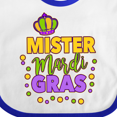 thumbnail image 4 of Inktastic Mister Mardi Gras with Crown and Dots Boys Baby Bib, 4 of 4