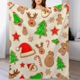 thumbnail image 2 of Christmas Gingerbread Wreath Throw Blanket Soft Warm Merry Xmas Lightweight Flannel Plush Fuzzy Blankets Gift for Women Kids Boys Teens 50X60 in, 2 of 6