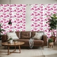 thumbnail image 2 of Ambesonne Watercolor Window Curtains, Orchids Feng Shui, Each 28" W x 84" L, Pale Orange Fuchsia, 2 of 5