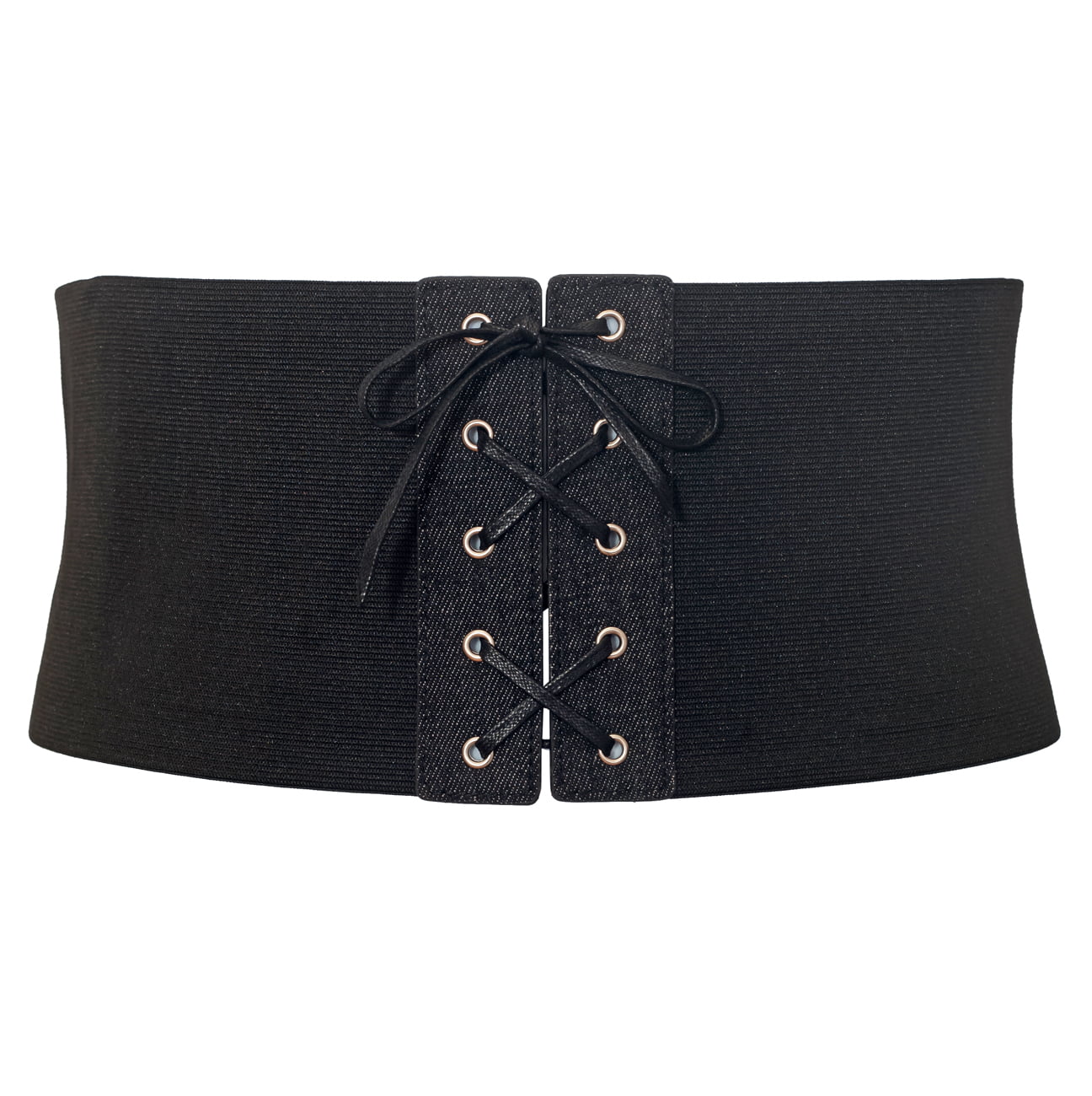 eVogues Plus size Corset Style Wide Elastic Belt Black Denim - Walmart.com