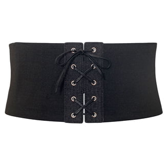 eVogues Plus Size Hook Buckle Faux Leather Wide Elastic Belt  display picture 1
