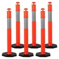thumbnail image 1 of GloryStar 45 Inch Traffic Delineator Posts, Safety Cones with 10” Reflective Collars and Base, Portable Orange Barriers for Effective Crowd Control, Driveway, Road Construction, and Event Management, 1 of 7