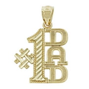 Charm America - Gold Number One Dad Charm - 10 Karat Solid Gold