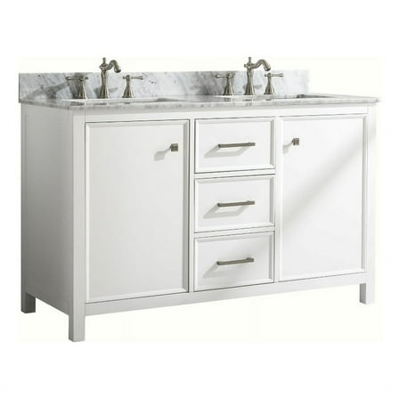 Legion Furniture 54" MDF/Veneer Wood Double Sink Vanity Cabinet - White