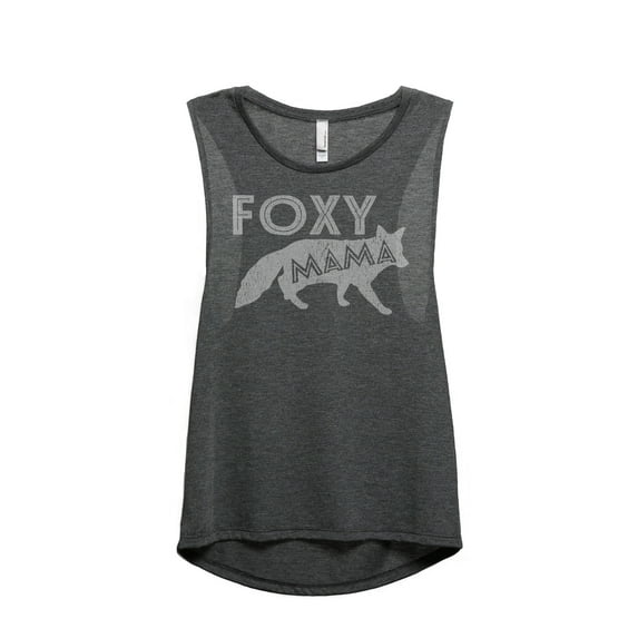 Thread Tank Foxy Mama Women's Sleeveless Muscle Tank Top Charcoal Small