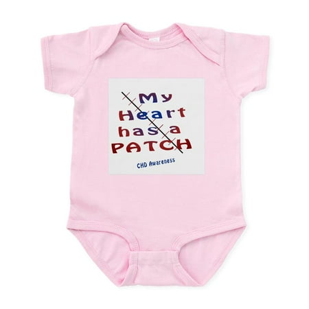 

CafePress - My Heart Has A Patch Body Suit - Baby Light Bodysuit Size Newborn - 24 Months