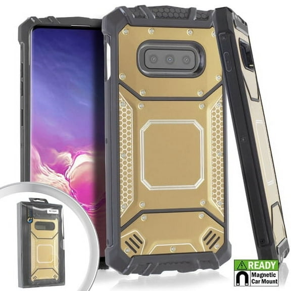GSA Screw Metal Jacket Case For Samsung Galaxy S10e (5.8") - Gold/Black