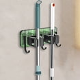 thumbnail image 4 of weibbin Two Clip Hook Transparent Backboard No Punching Hook Stainless Steel Mop Clip No Punching Mop Metal Hook Bathroom Brooms Mop Storage Rack, 4 of 6