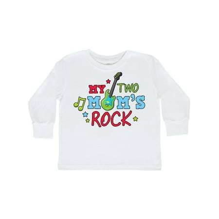 

Inktastic My Two Moms Rock with Guitar Gift Toddler Boy Girl Long Sleeve T-Shirt