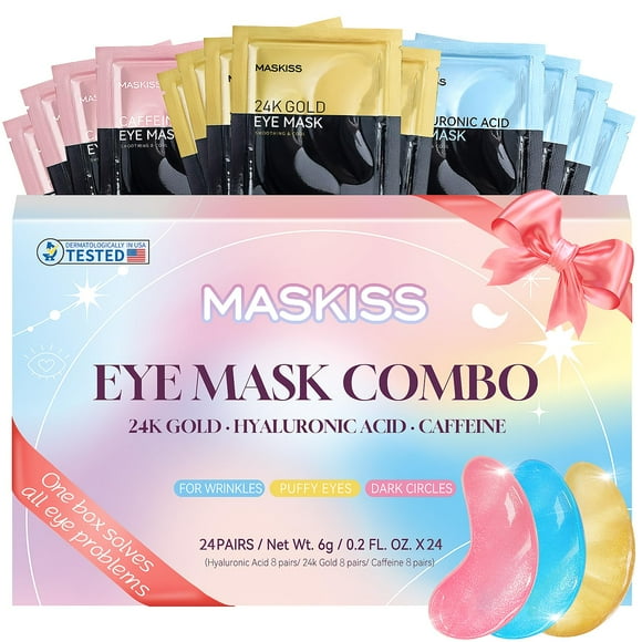 Set de regalo de mascarillas para ojos Maskiss, 24 pares, 3 colores, para mujer
