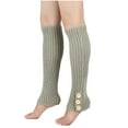 thumbnail image 2 of Luxalzxs Women's Warm Wool Leg Warmers Knitted Button Knee Boot Covers Stacked Socks Foot Warmers Leg Covers, 2 of 5