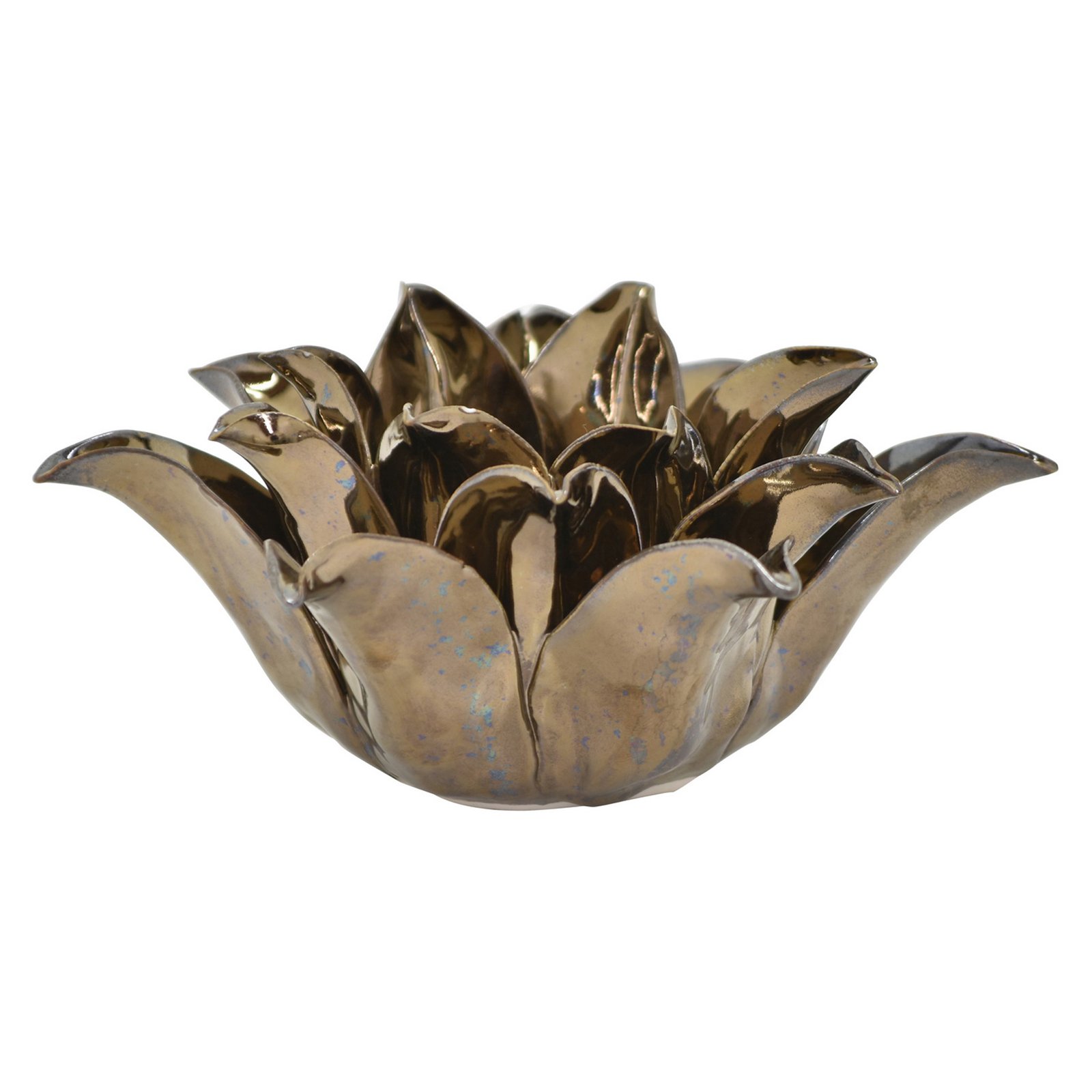 Three Hands Bronze Ceramic Flower Candle Holder