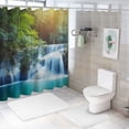 thumbnail image 7 of Creowell Waterfall Forest Blue Water Pretty Shower Curtain Bathroom Decor 100% Polyester Fiber Chic Modern Style with Hooks 36x72, 7 of 7