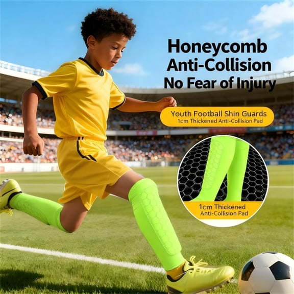Knee Pads for Youth - Lightweight Breathable Calf Guard with Honeycomb Pad for Sports Training and Games