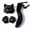 Black, variant on 3Pcs Plush Anime Cat Wolf Fox Mask Paws Fluffy Tail Set,Halloween Fursuit Therian Fox Animal Cosplay Party Costume