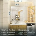 thumbnail image 3 of Tetote  Modern Metal Frame Wall Mounted Bathroom Vanity Mirror 30x36 - Silver, 3 of 7