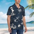 thumbnail image 3 of Pofeuu Vintage Marine Print Hawaiian Shirt for Men Sleeves Casual Button Down Summer Beach Dress Shirts T-Shirts,3X-Large, 3 of 7